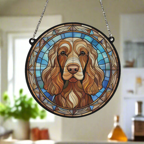 Cocker (Working) Brown Stained Glass Effect Suncatcher